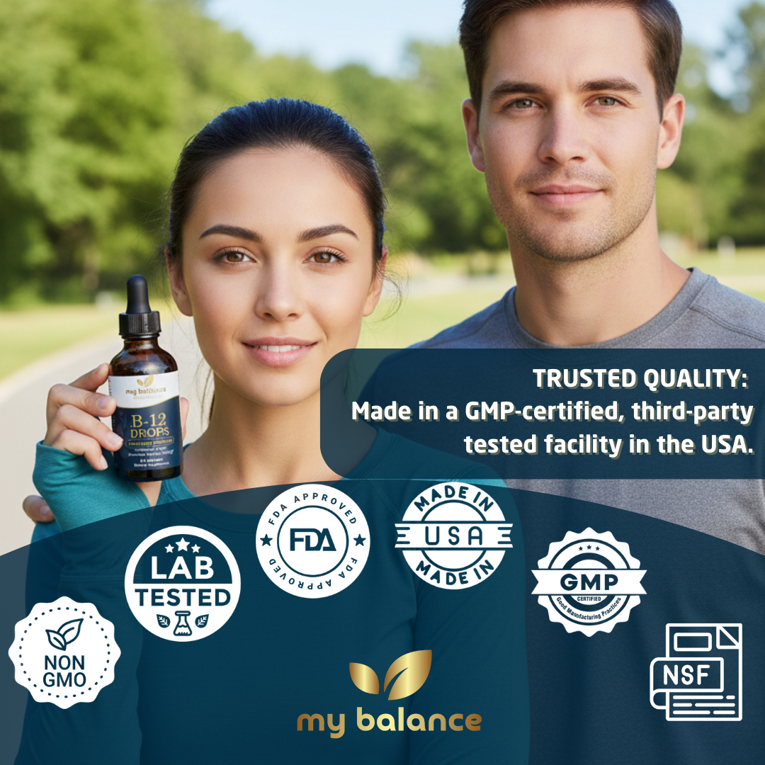 B-12 Drops | Bioactive Methylcobalamin Liquid B12 Supplement